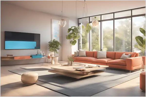 Modern home staging setup with home staging cardboard furniture, showcasing the future of affordable, eco-friendly, and stylish property presentation