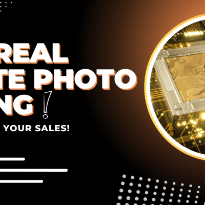 Text graphic displaying 'AI in Real Estate Photo Editing' with a modern and sleek font style