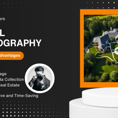 Aerial photography showcasing a real estate house and surrounding landscape, highlighting the advantages of aerial photography in property marketing