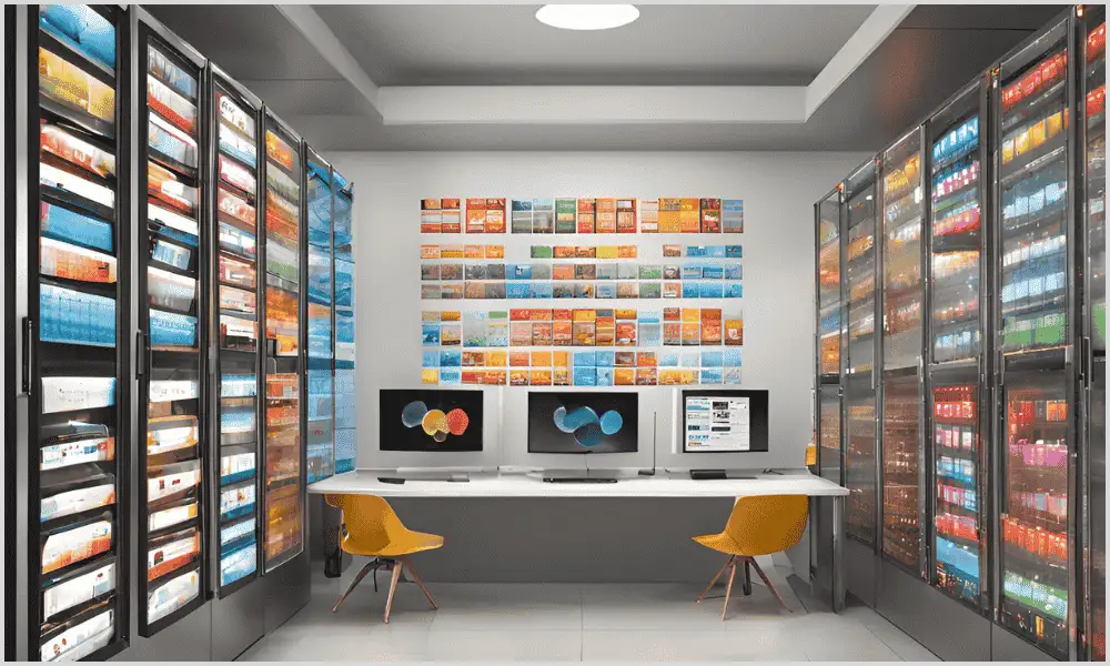 Two laptops surrounded by stacks of files, representing the digital and physical tools used by virtual transaction coordinators