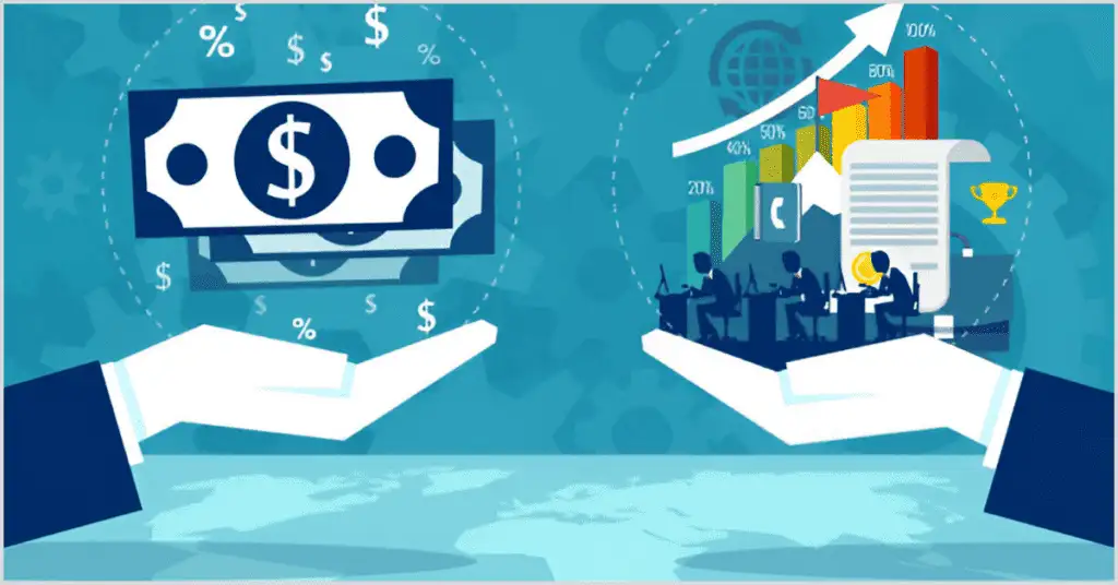 Animated illustration of one hand offering cash and another hand showing a virtual assistant working, symbolizing the costs of hiring a Photographer Virtual Assistant