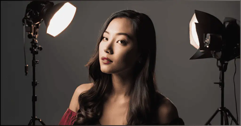 Girl posing for a studio portrait with controlled lighting, captured using the Best Shutter Speed for Portraits.