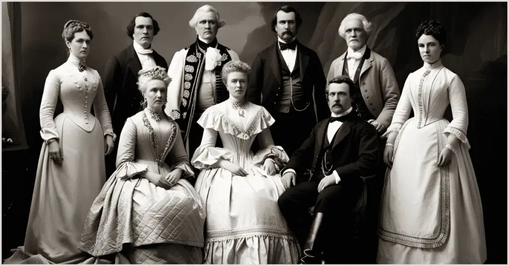 A black and white family photograph from the 19th century, representing the early era of staged photography.