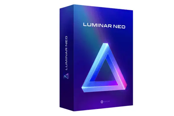 Luminar Neo interface displayed on a screen, highlighting its AI-powered editing tools for real estate photo enhancement.