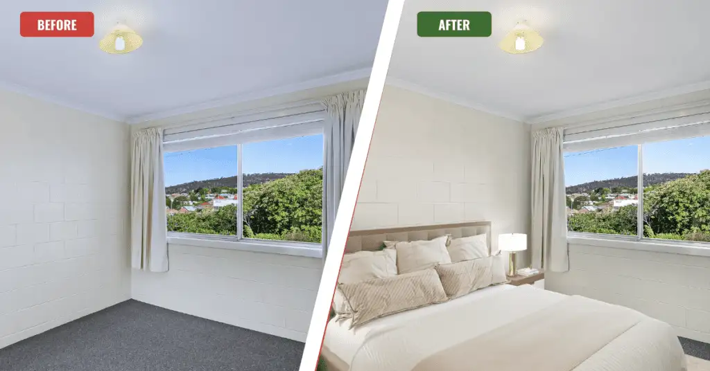 before and after virtual staging