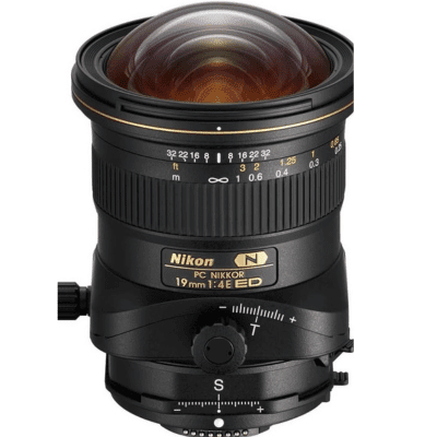 Nikon PC NIKKOR 19mm f/4E ED lens, perfect for lenses for real estate photography.