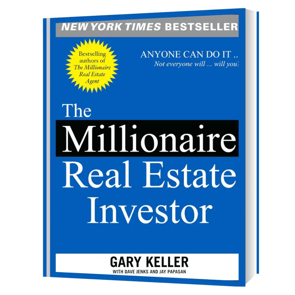 Cover of "The Millionaire Real Estate Investor" by Gary Keller, Dave Jenks, and Jay Papasan, with a blue background, white title text, and a "New York Times Bestseller" label.