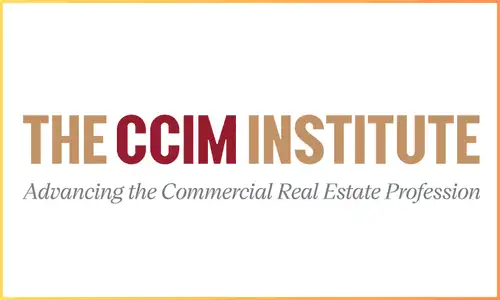 Logo of the CCIM Institute with the text "THE CCIM INSTITUTE" and "Advancing the Commercial Real Estate Profession" in a professional design.