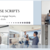Real estate agent using open house scripts to engage buyers.