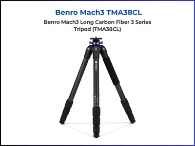 Benro Mach3 TMA38CL tripod, a Benro Long Carbon Fiber Series 3 tripod, ideal for real estate photography.