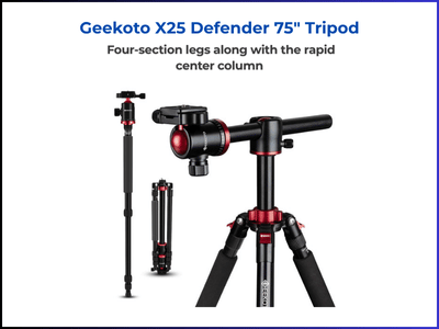 Geekoto X25 Defender 75" Tripod - Best Tripods for Real Estate Photography