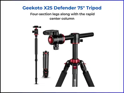Geekoto X25 Defender 75" Tripod - Best Tripods for Real Estate Photography