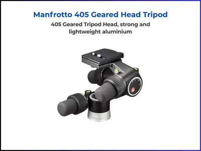 Manfrotto 405 Geared Head Tripod, a lightweight aluminum tripod, perfect for real estate photography.