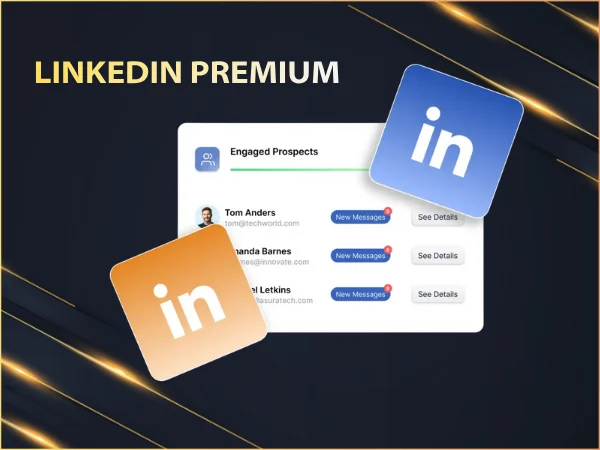 LinkedIn Premium interface showing Engaged Prospects list with new messages.