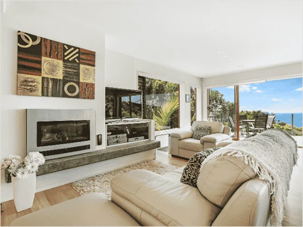 After Real Estate Photo Enhancement: Stunning Ocean-View Retreat