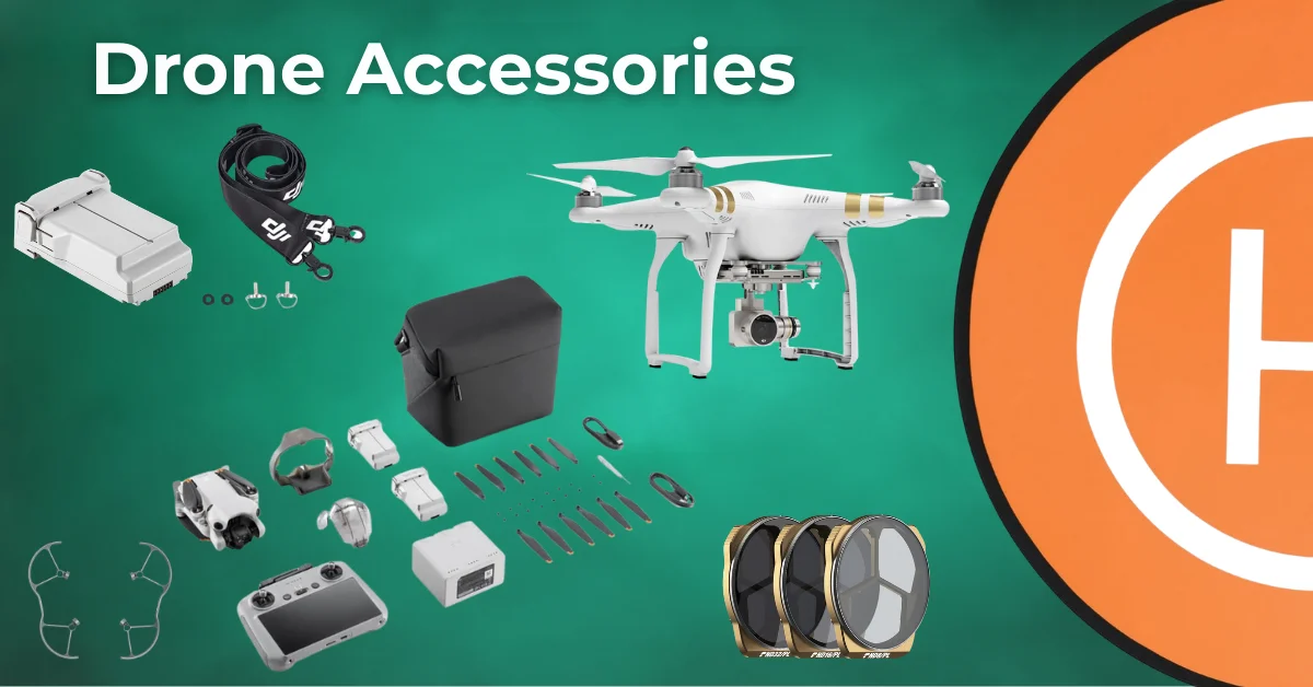 15 must-have drone accessories: extra batteries, controller lanyard, landing pad, prop guards, ND filters, carrying case, spare propellers, charging hub, and more – essential gear for every drone pilot