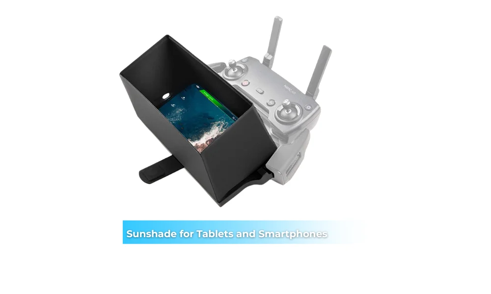 Drone controller sunshade hood for smartphones and tablets – essential drone accessory for bright outdoor flying