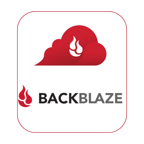 Backblaze logo – unlimited cloud backup and storage for photographers