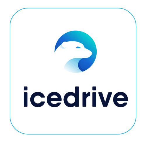 Icedrive logo – modern, secure cloud storage for photographers with client proofing features