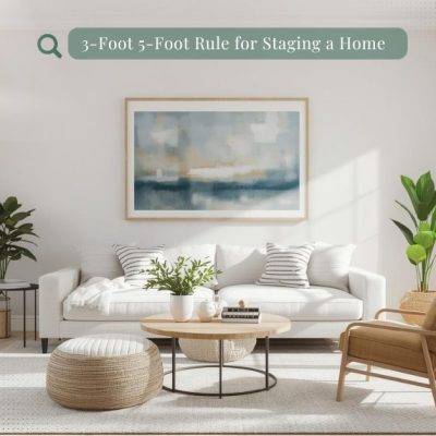 What is the 3-Foot 5-Foot Rule for Staging a Home – perfectly staged living room example