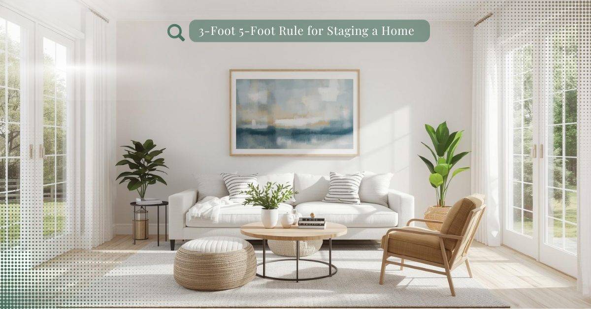 What is the 3-Foot 5-Foot Rule for Staging a Home – perfectly staged living room example