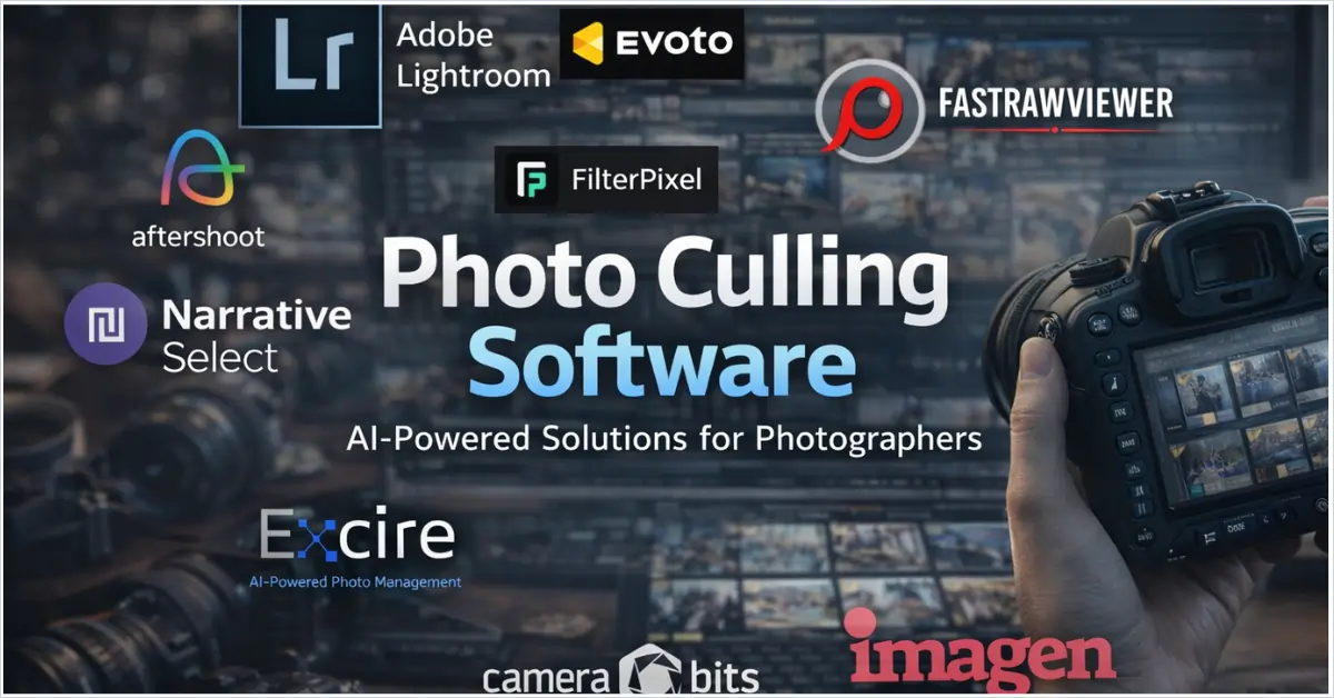 The Ultimate Guide to Photo Culling Software - Best AI photo culling software tools including Aftershoot, Narrative Select, FilterPixel, Imagen, Evoto, FastRawViewer, Excire, Adobe Lightroom and Photo Mechanic