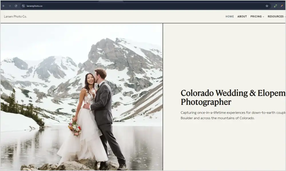 Larsen Photo Co – Colorado Elopement Photography Websites