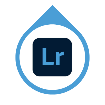 Blue Adobe Lightroom Mobile app icon with Lr logo inside a waterdrop shape