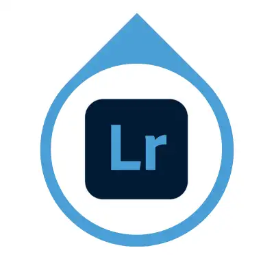 Blue Adobe Lightroom Mobile app icon with Lr logo inside a waterdrop shape