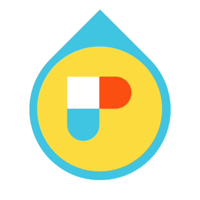 PhotoPills app icon with white, red and blue pill-shaped P logo on yellow circle inside blue waterdrop