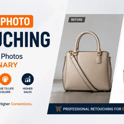 Product photo retouching before and after showing clean white background, true color correction, and natural shadow for ecommerce