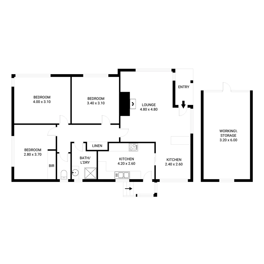 Clean real estate floor plan redraw by PixelShouters