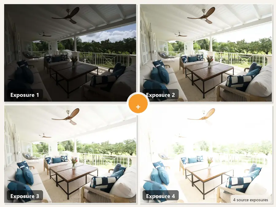 Four bracketed exposures before HDR blending