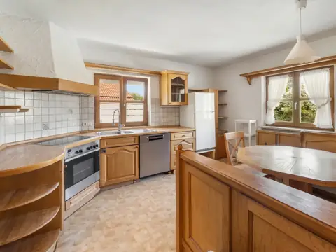 Kitchen after object removal for real estate listing photos
