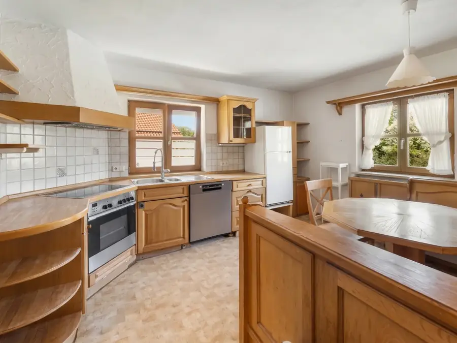 Kitchen after clutter removal and photo retouching
