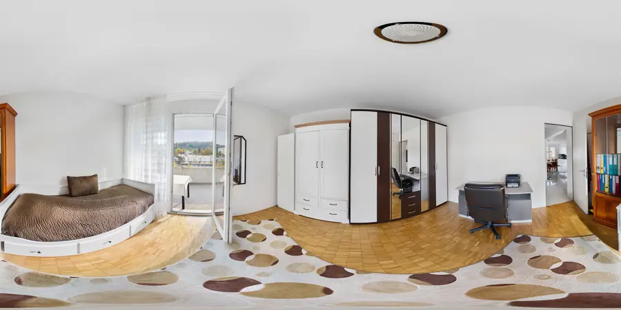 Residential bedroom after 360 panorama photo editing by PixelShouters