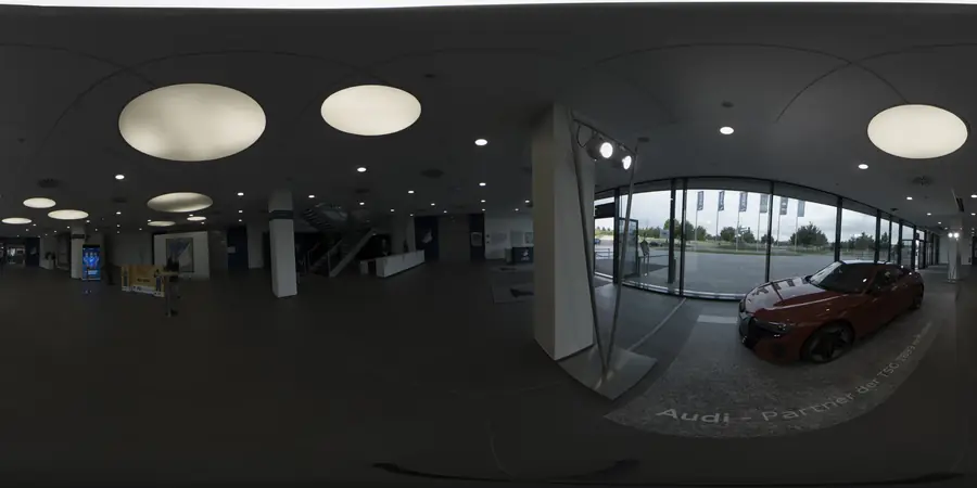 Commercial showroom before 360 virtual tour photo editing