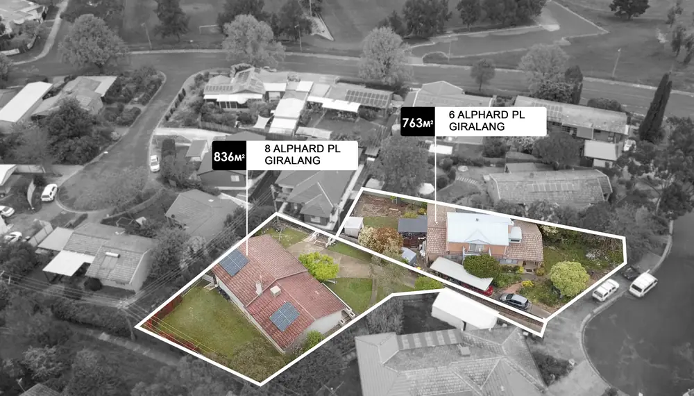 Aerial property boundary image after real estate drone photo editing