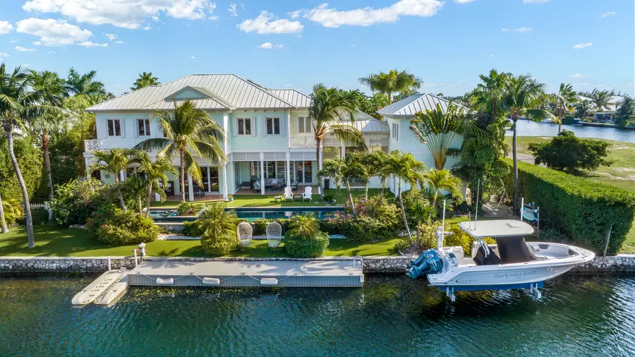 Waterfront aerial property image after drone photo editing by PixelShouters
