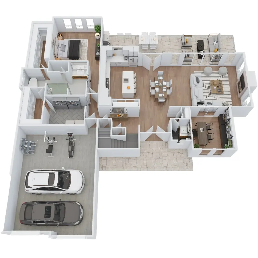 Premium 3D real estate floor plan presentation style by PixelShouters