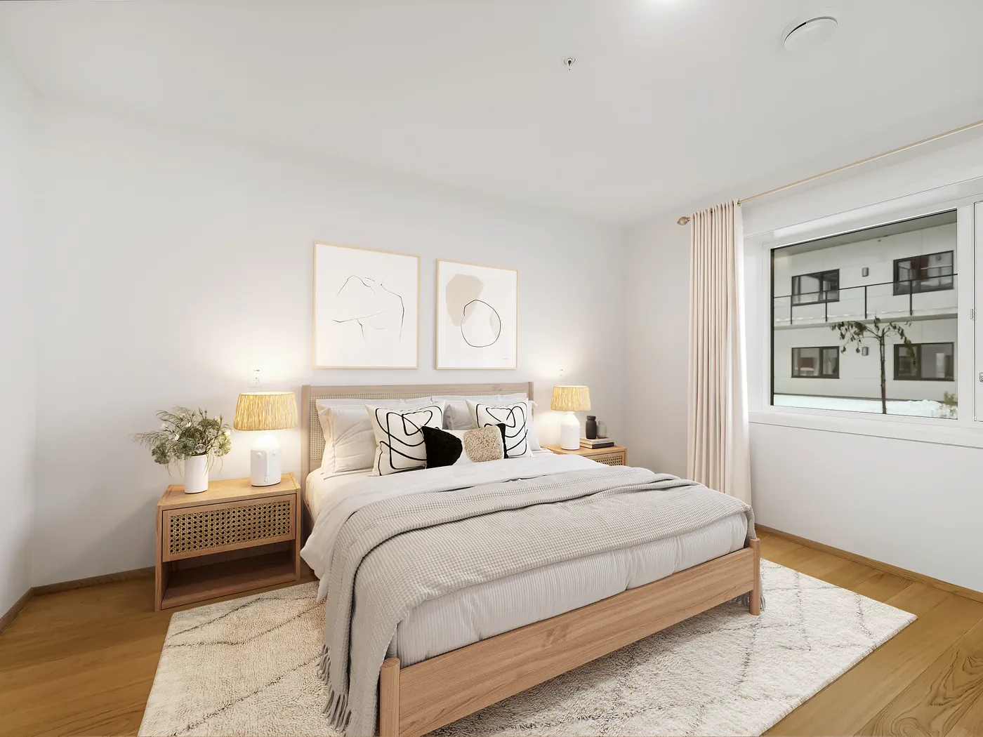 Vacant real estate room after virtual staging