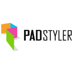 PadStyler logo with colorful geometric icon, a company to outsource virtual staging services