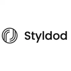 Styldod logo with black minimalist icon, a platform to outsource virtual staging services
