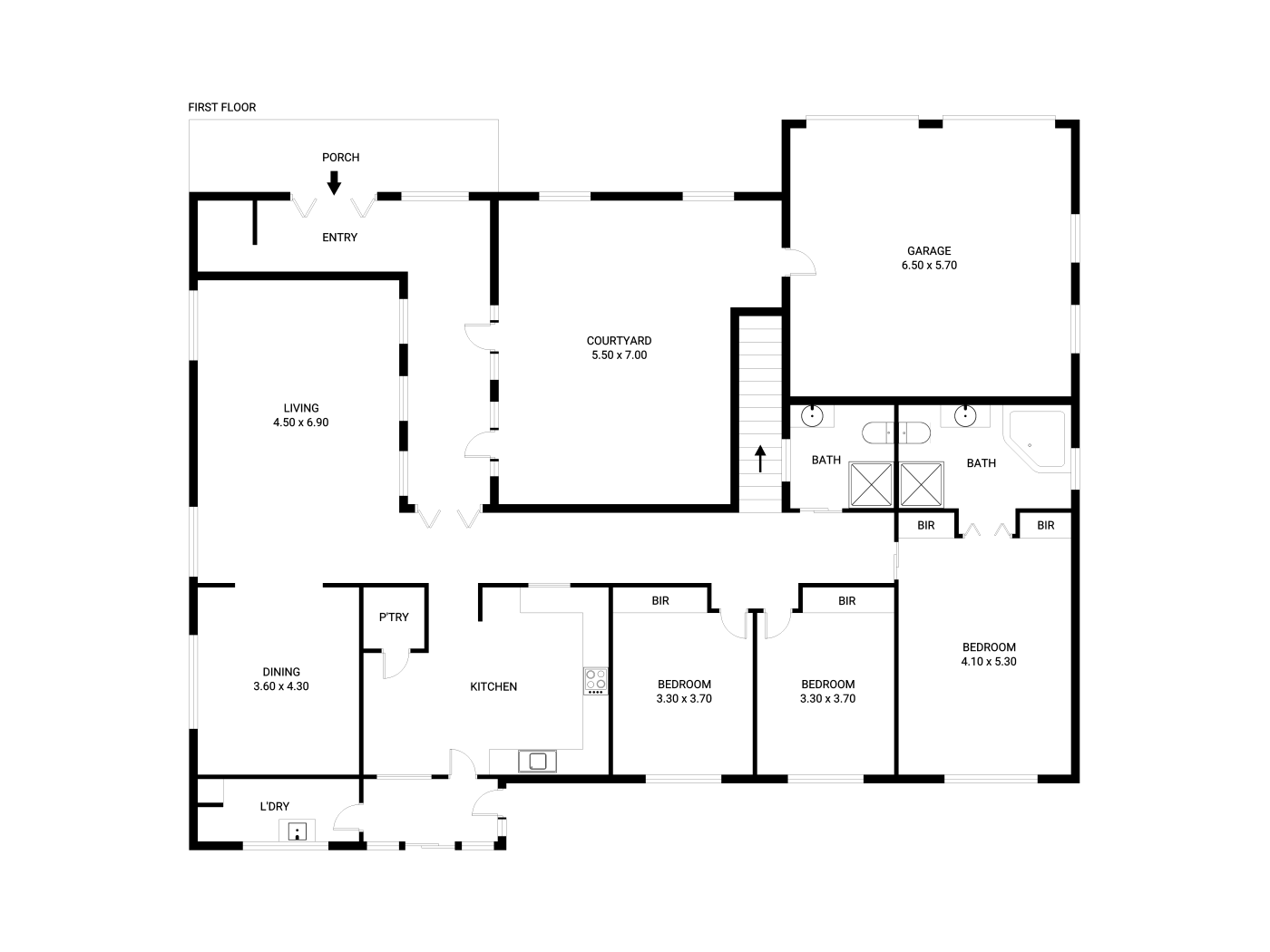 Clean 2D real estate floor plan redraw after PixelShouters editing