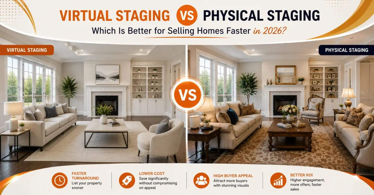 Virtual Staging vs Physical Staging: Which Is Better for Selling Homes Faster in 2026?