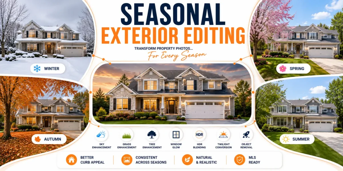 Seasonal Exterior Editing: How to Make Every Exterior Photo Feel Like the Right Season to Buy