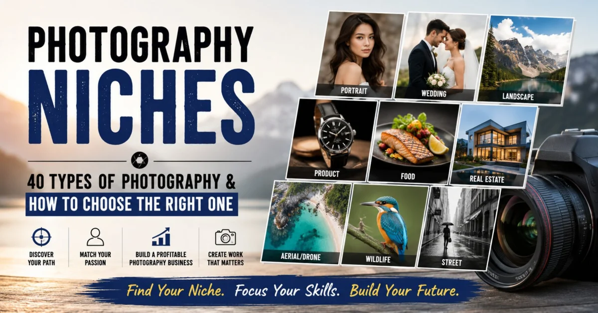 Photography Niches: 40 Types of Photography and How to Choose the Right One That Actually Fits