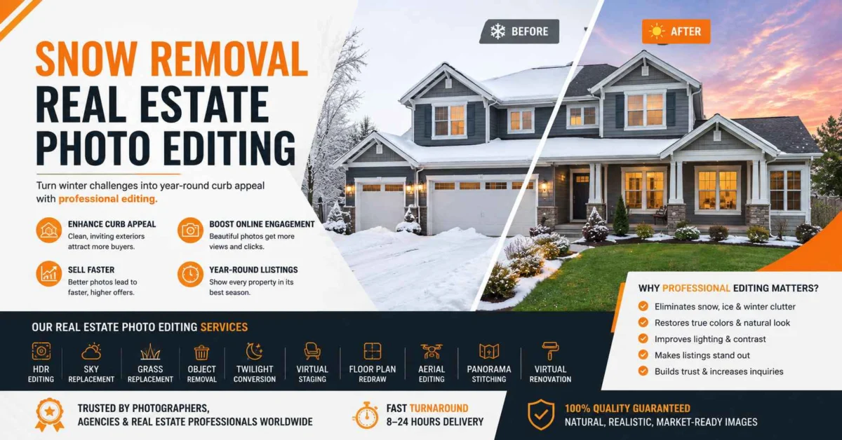 Snow Removal Real Estate Photo Editing: The Complete Guide to Clean, Sellable Winter Photos