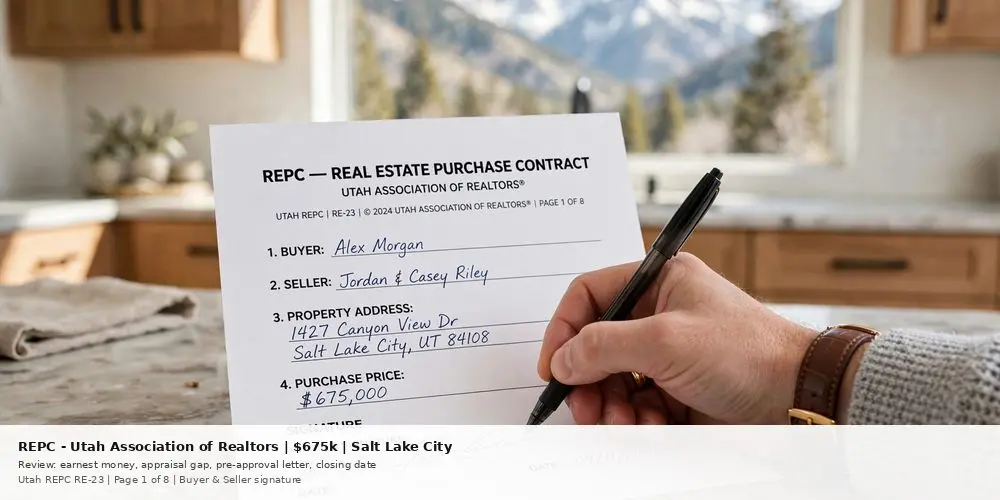 How to Sell a House in Utah by Owner - signing Utah REPC contract in Salt Lake City